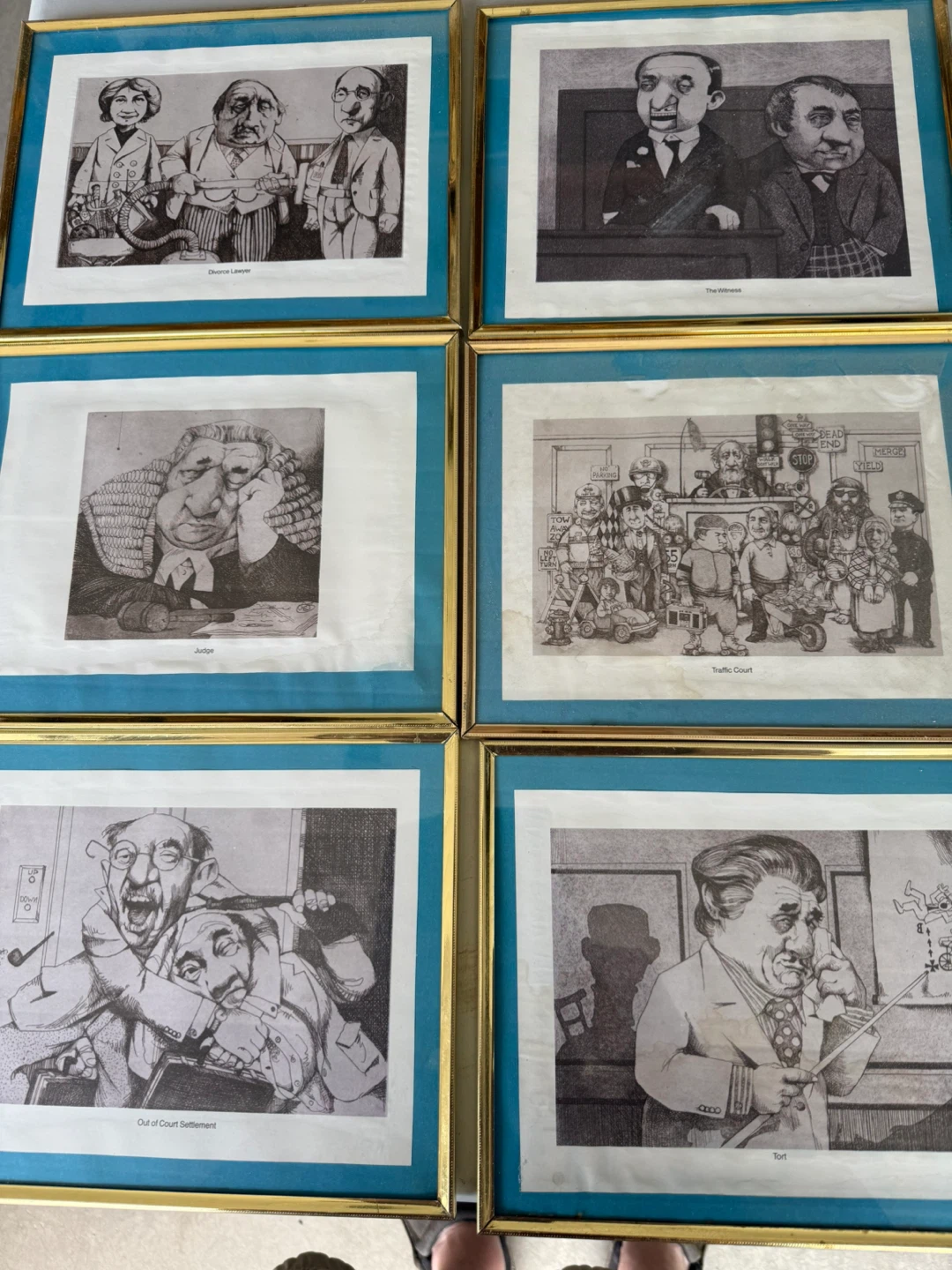 Framed Cartoon Prints - Judge, Traffic Court, Divorce Lawyer