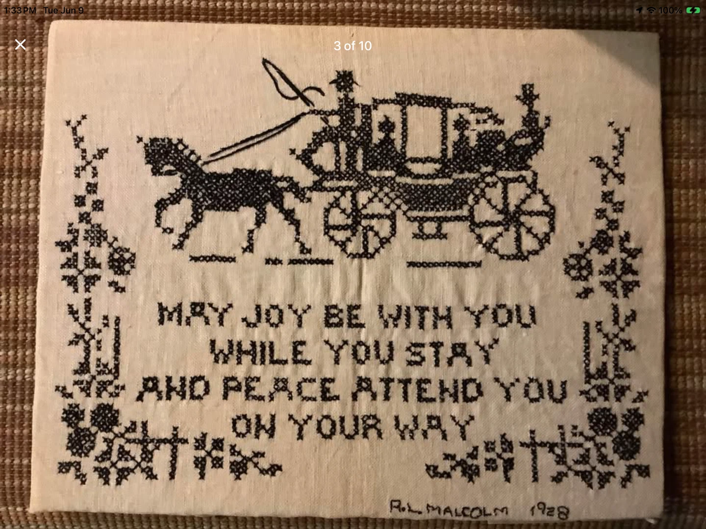 Antique 1928 Sampler by “R.L. Malcolm” - photo 3