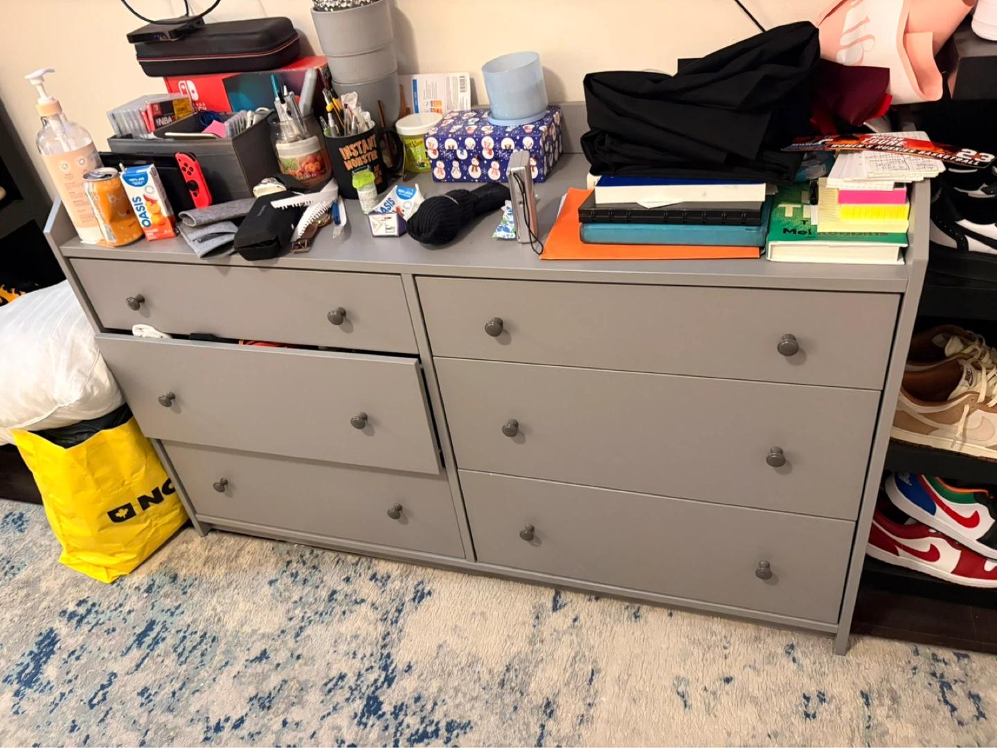 Grey 6-Drawer Dresser