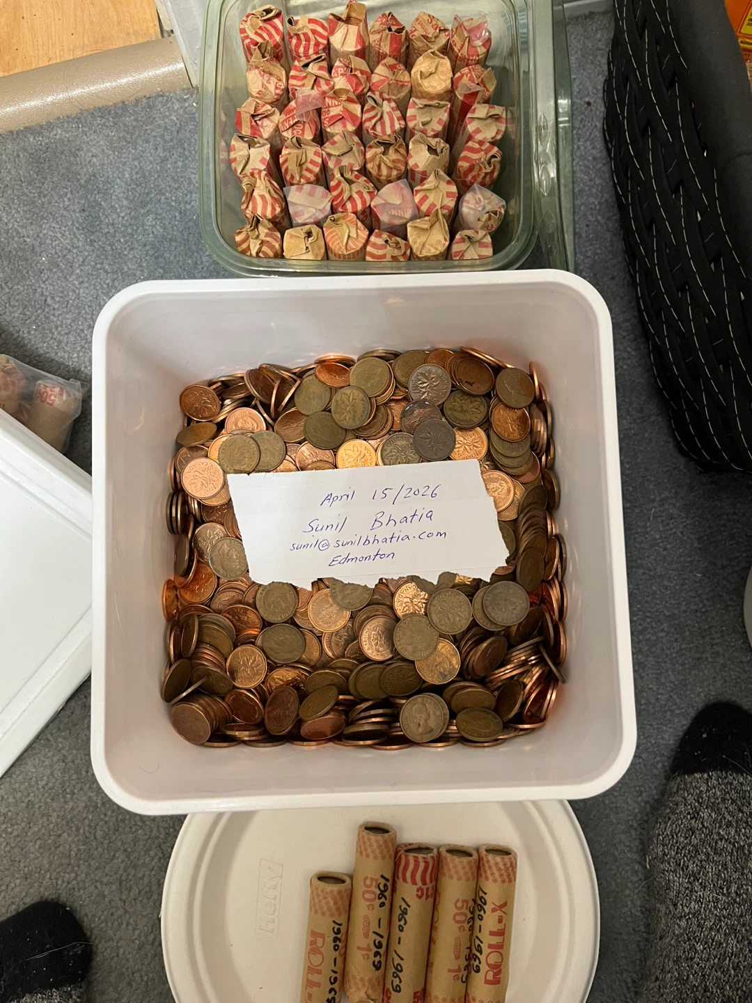 Assorted Rolls of Pennies  and loose 93 lbs