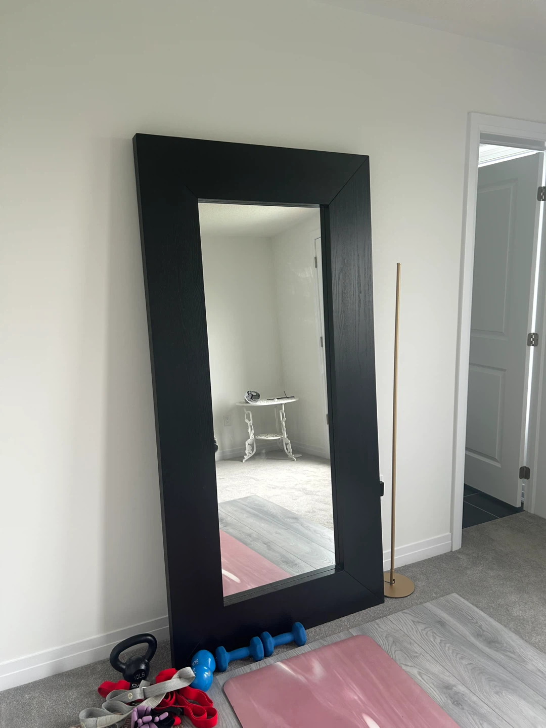Large dark brown Framed Floor Mirror