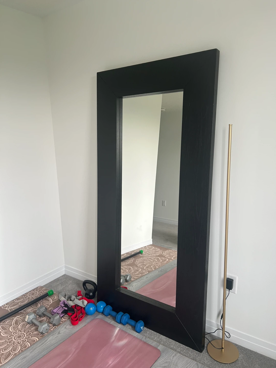 Large dark brown Framed Floor Mirror - photo 2