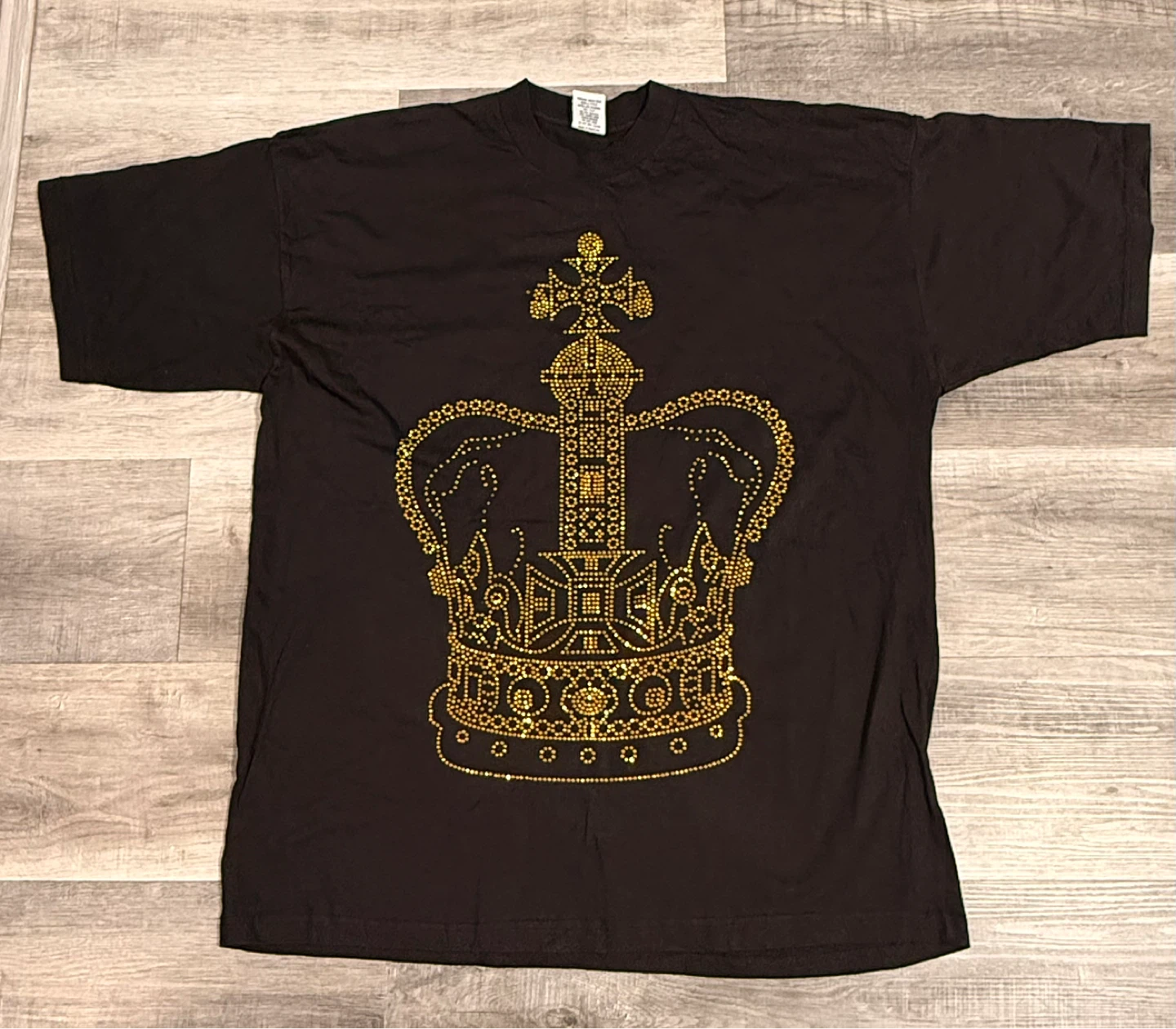 Black Crown Rhinestone Graphic T-Shirt – Size 2XL - photo 2