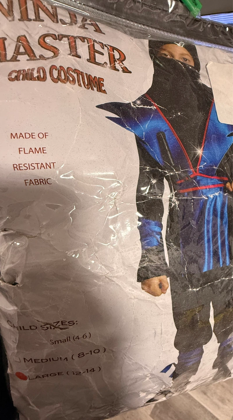 Ninja Master Child Costume – Size Large (12–14) - photo 3