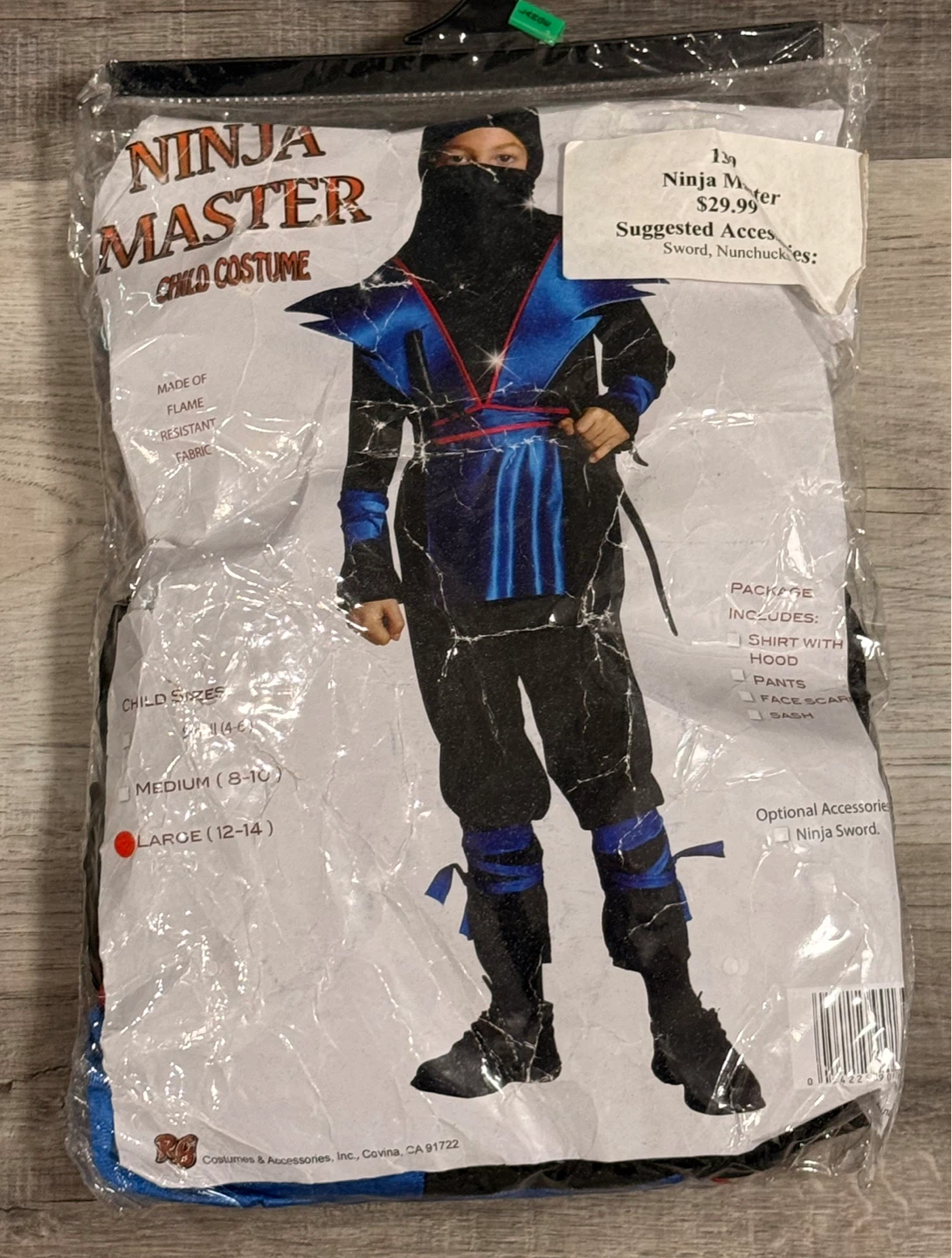 Ninja Master Child Costume – Size Large (12–14)