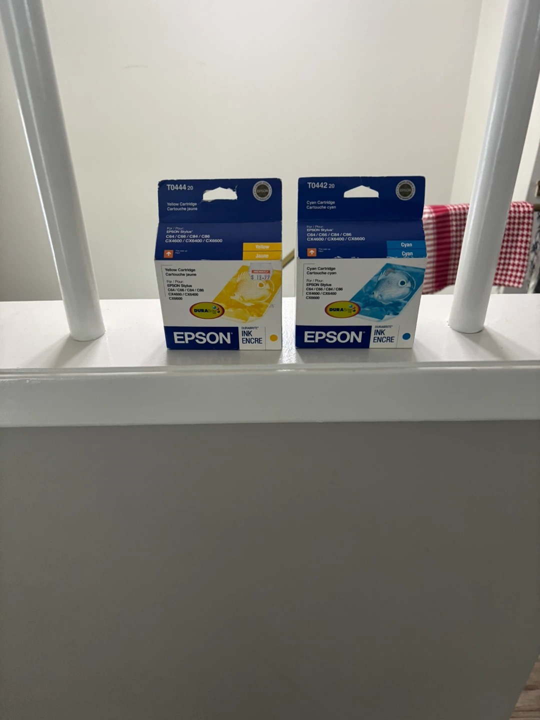Epson T0444 Yellow and T0442 Cyan Ink Cartridges