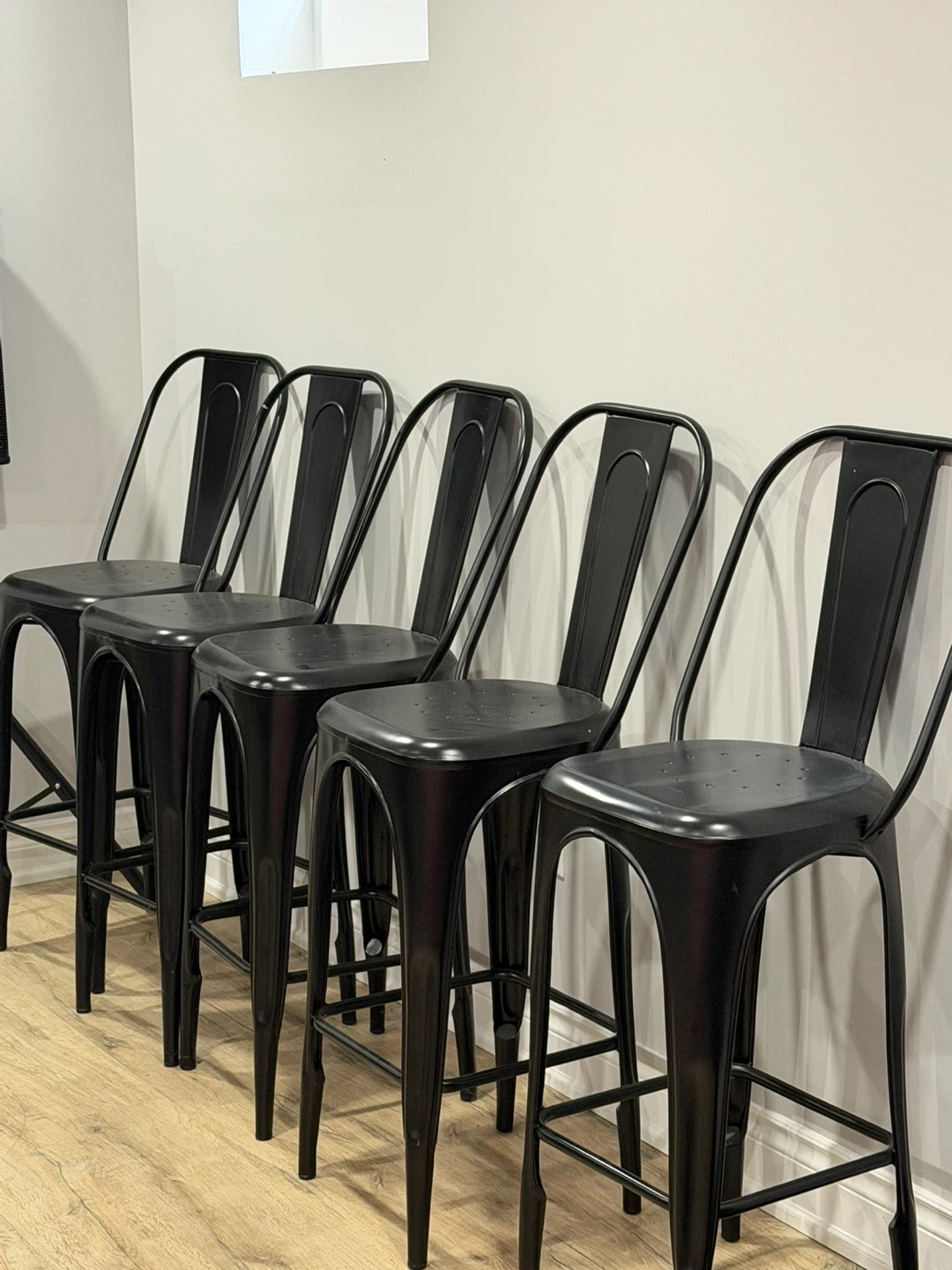 Set of 5 Black Metal Bar Stools - photo 2