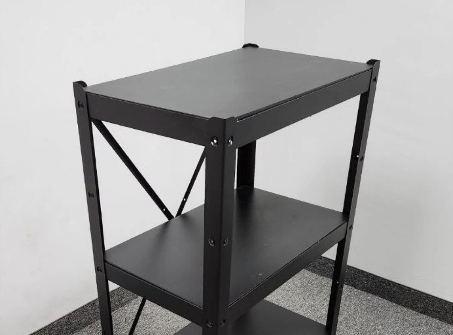 Black 3-Tier Shelving Unit - photo 3
