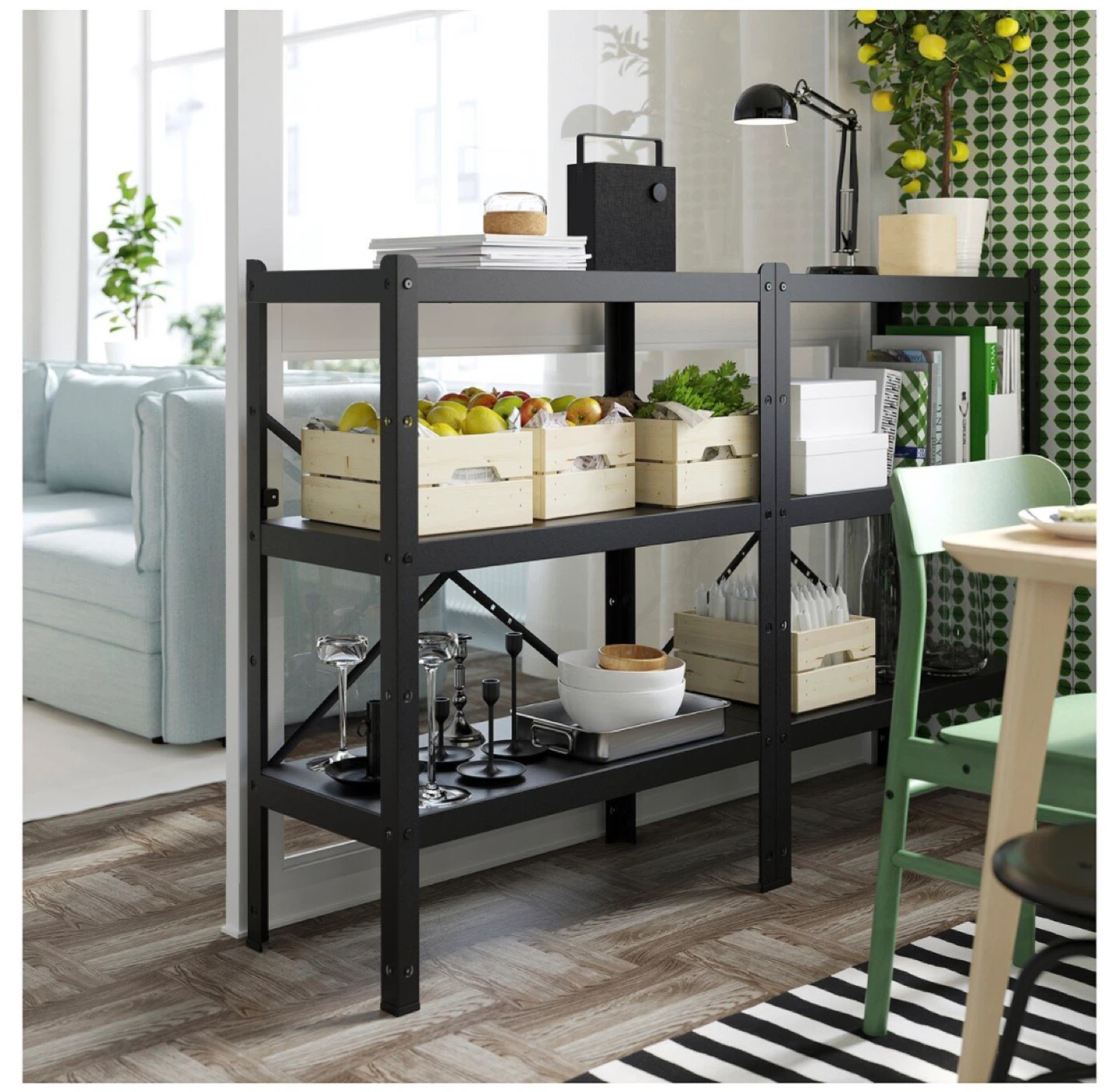 Black 3-Tier Shelving Unit - photo 4