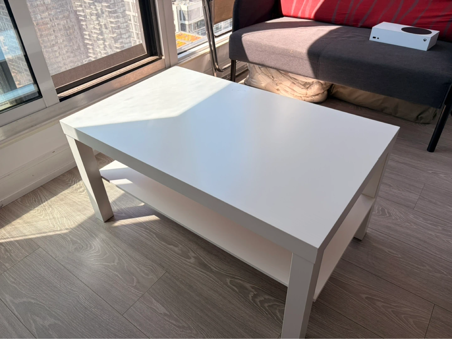 White Coffee Table with Shelf