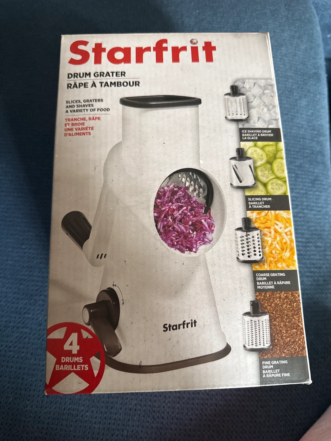 Starfrit Drum Grater with 4 Drums