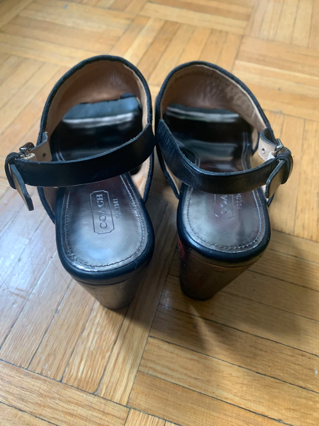 COACH Black Wedge Sandals US 7 B Women’s - photo 3