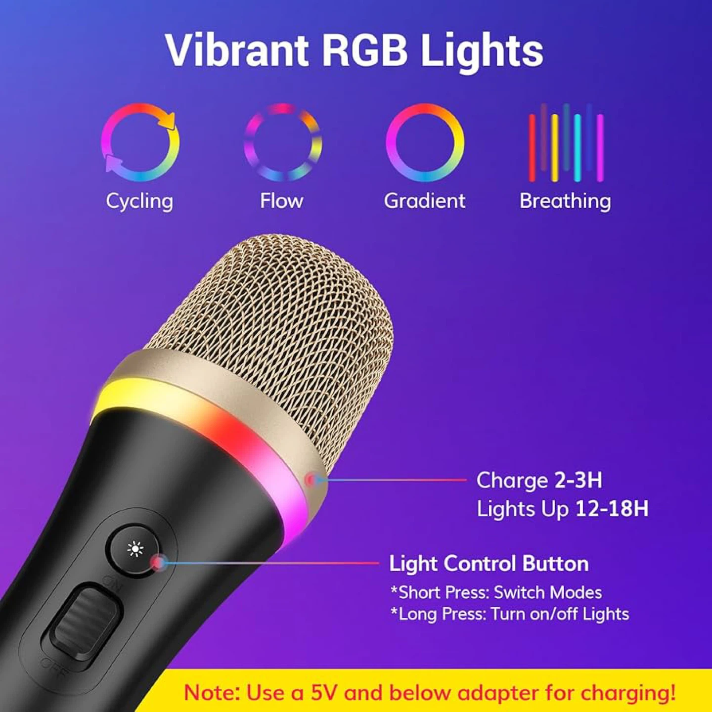 TONOR Wired Microphone with RGB Lights - photo 3