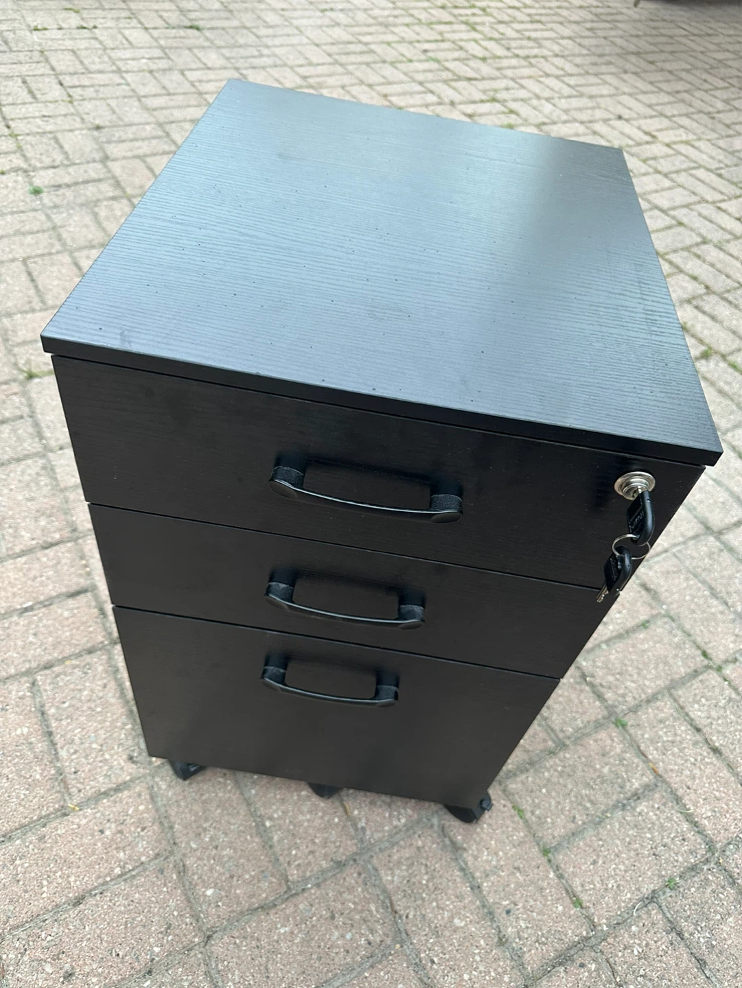 🔥Moving Sale🔥 Black 3-Drawer Rolling File Cabinet