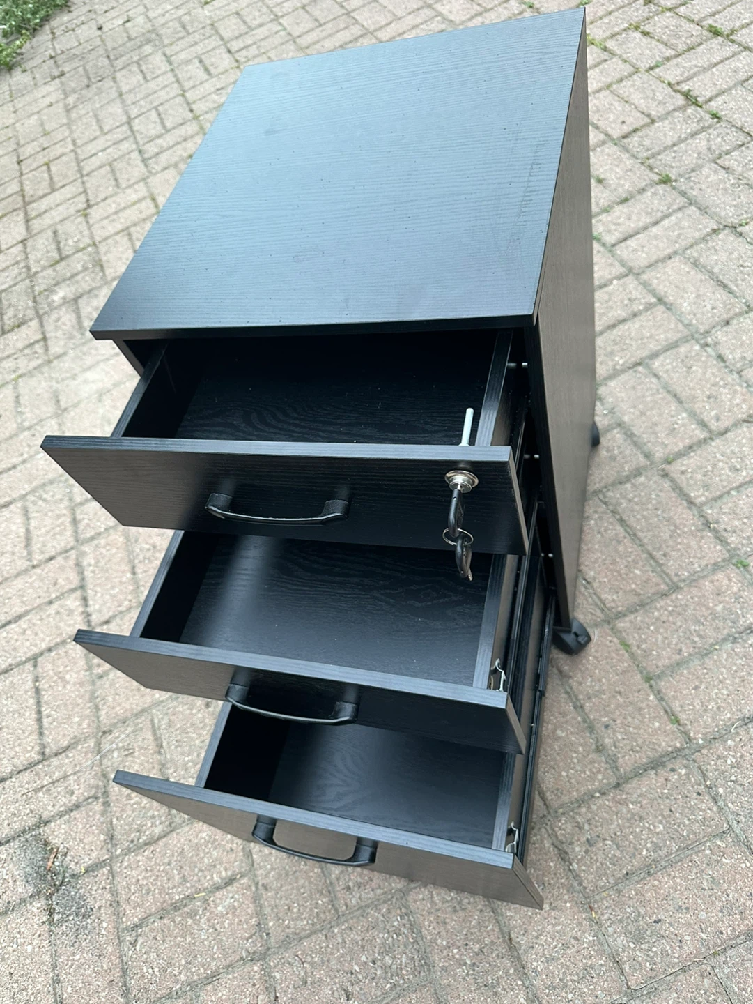 🔥Moving Sale🔥 Black 3-Drawer Rolling File Cabinet - photo 3