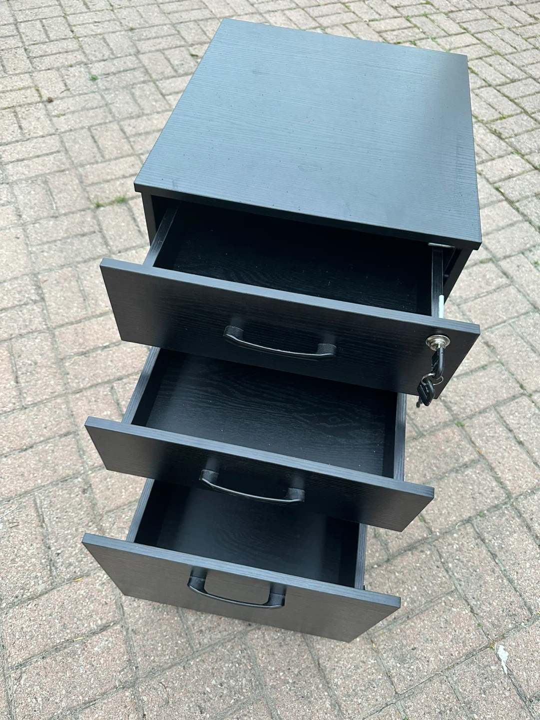 🔥Moving Sale🔥 Black 3-Drawer Rolling File Cabinet - photo 2