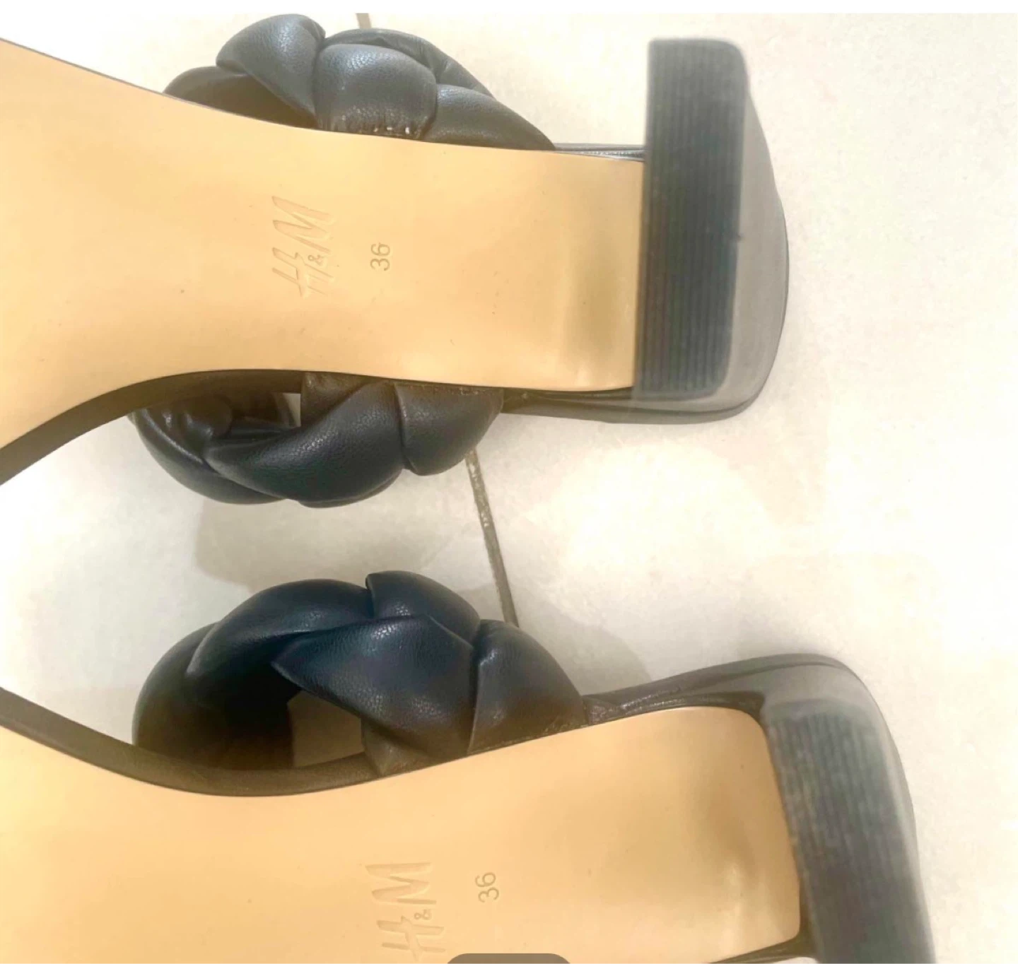 H&M Black Braided Heeled Sandals Size 36 - photo 2