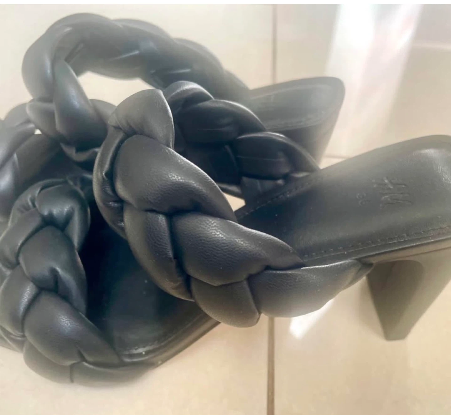 H&M Black Braided Heeled Sandals Size 36