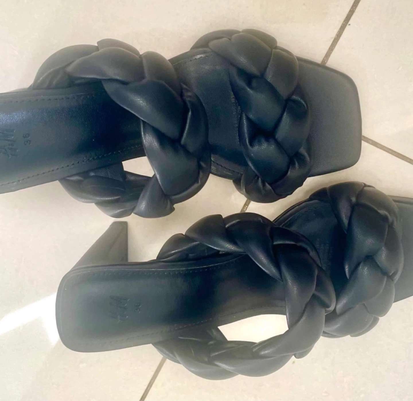 H&M Black Braided Heeled Sandals Size 36 - photo 3