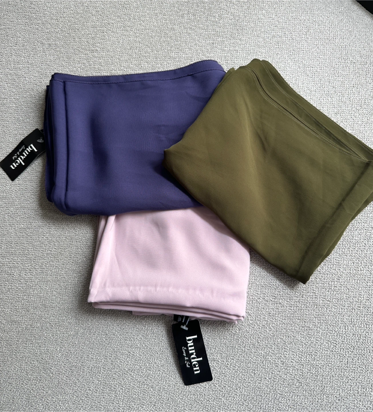 Burden Scarf Set - Purple, Olive Green, Light Pink