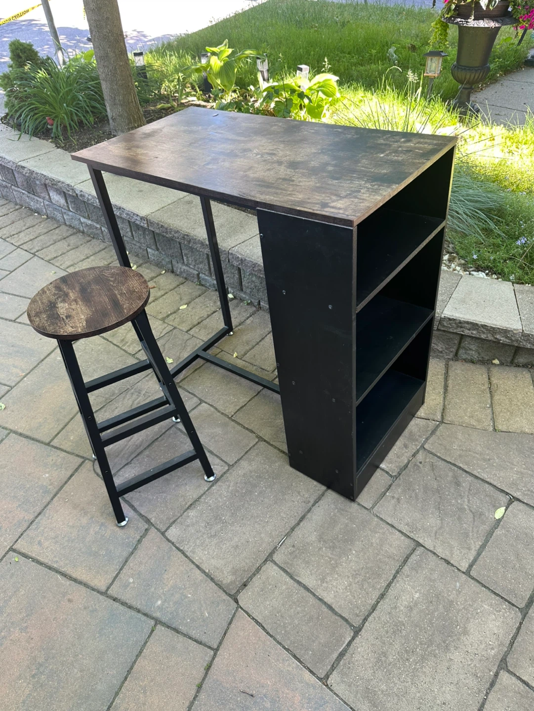 Bar Table with Stool and Shelving - photo 2