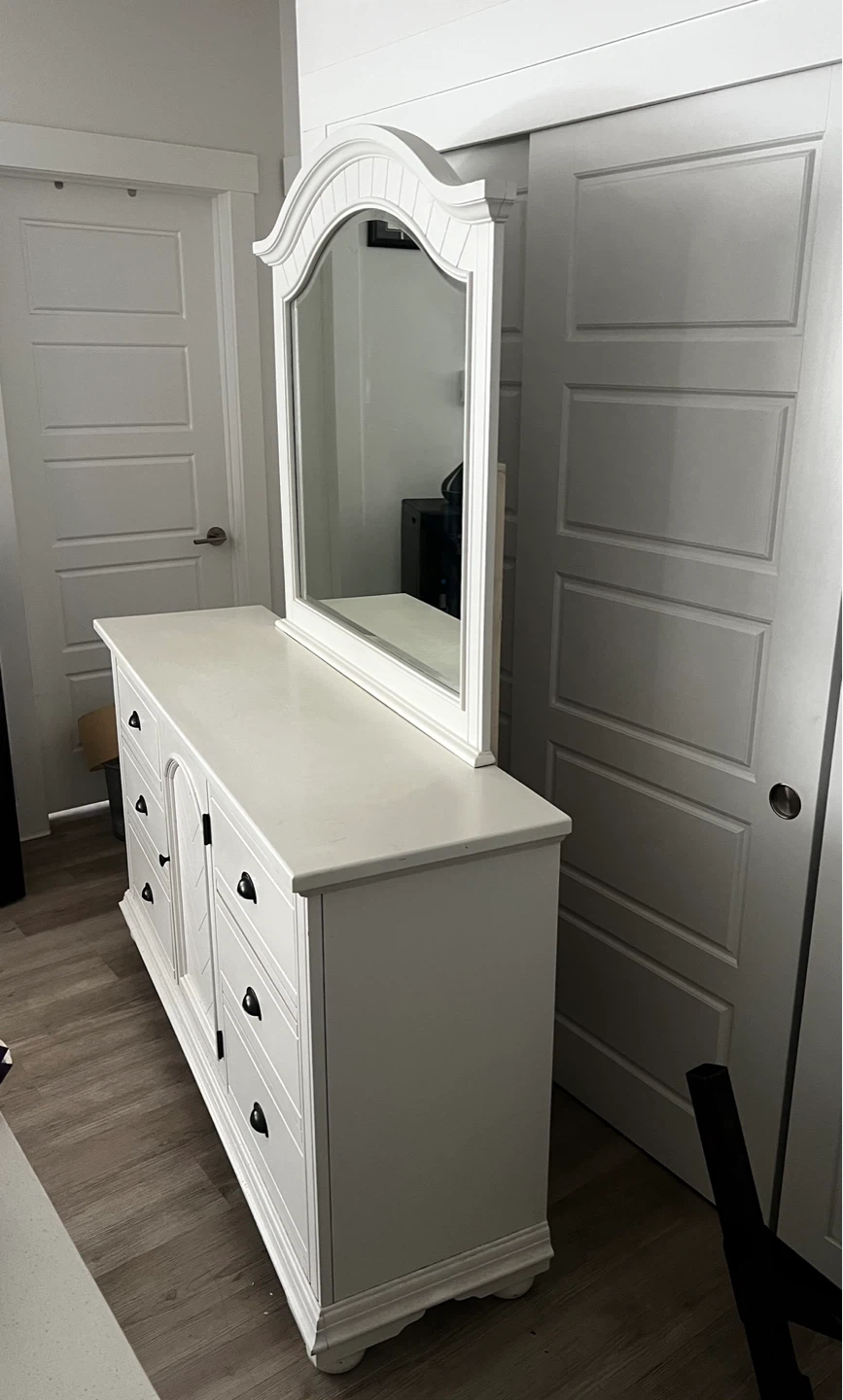 White Dresser with Mirror - photo 2