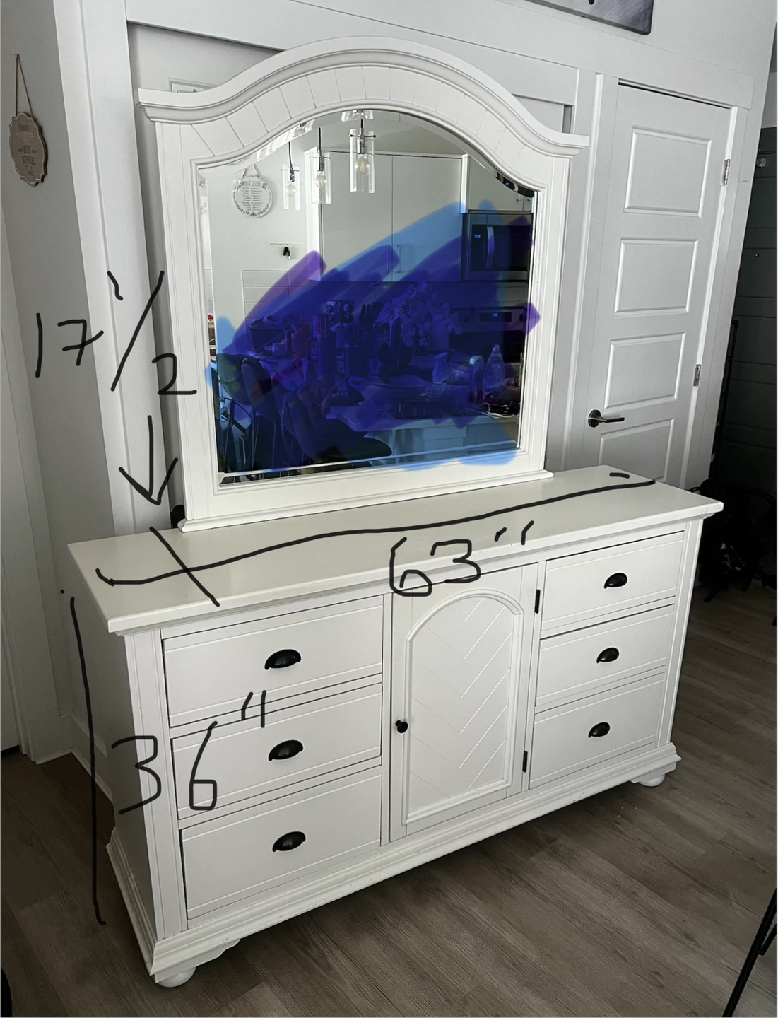 White Dresser with Mirror - photo 3