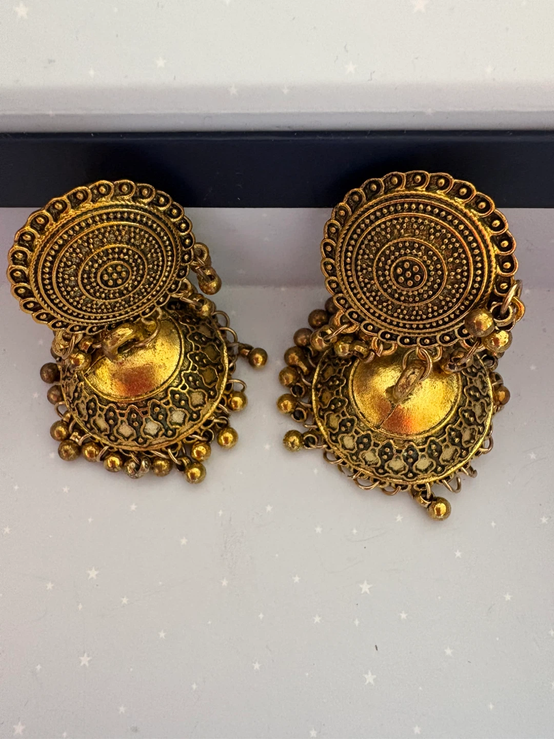 Gold Tone Jhumka Earrings