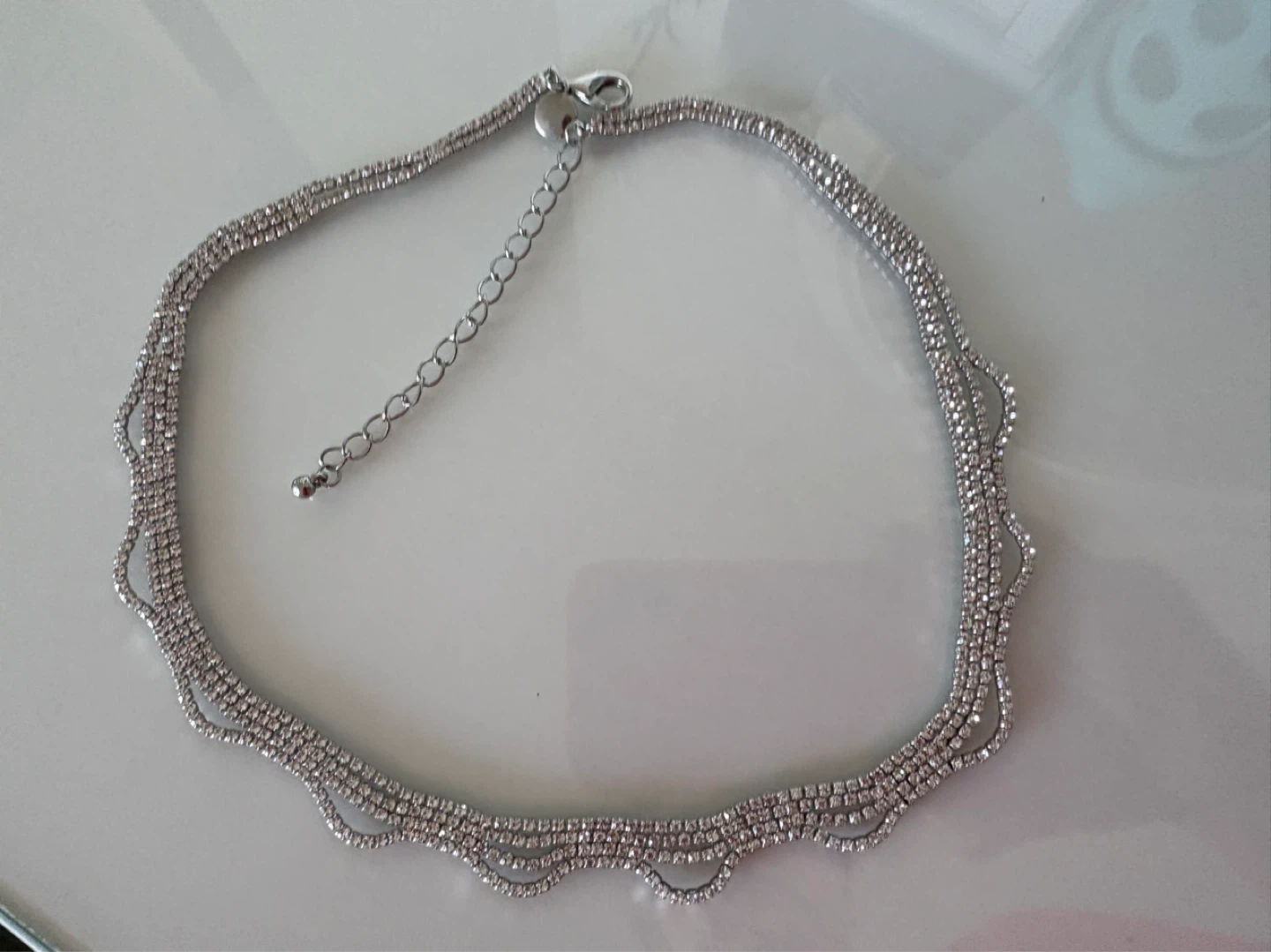 Sparkly Silver-Tone Choker Necklace