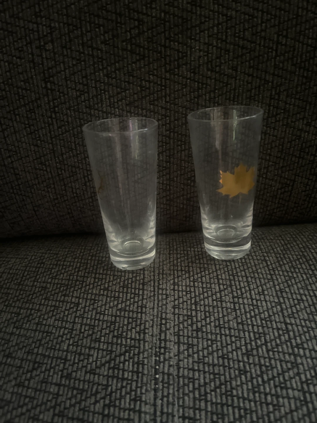 Set of 2 Shot Glasses with Maple Leaf Design