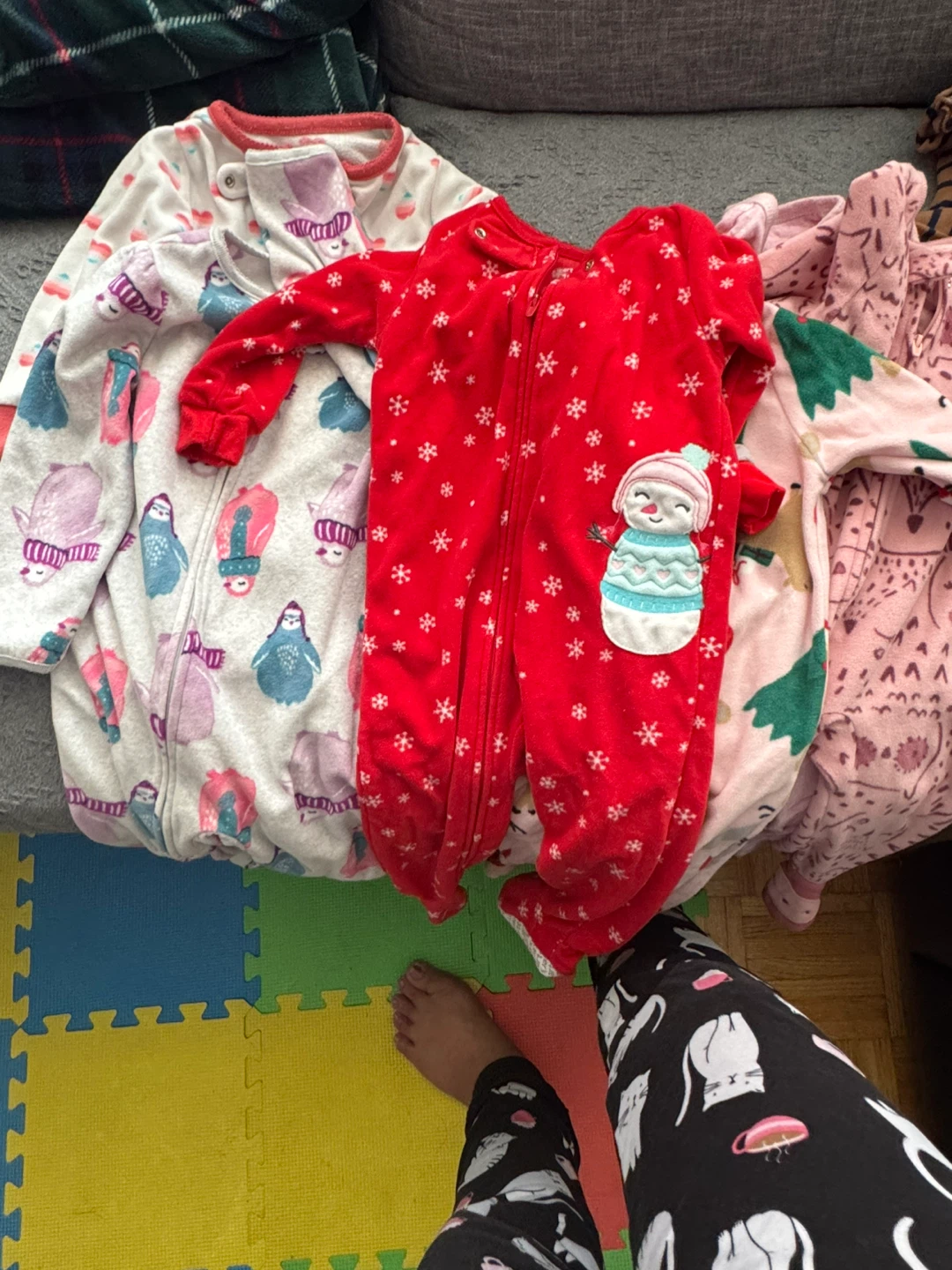 Kids Winter Pajama Bundle - Snowman & Penguin Prints