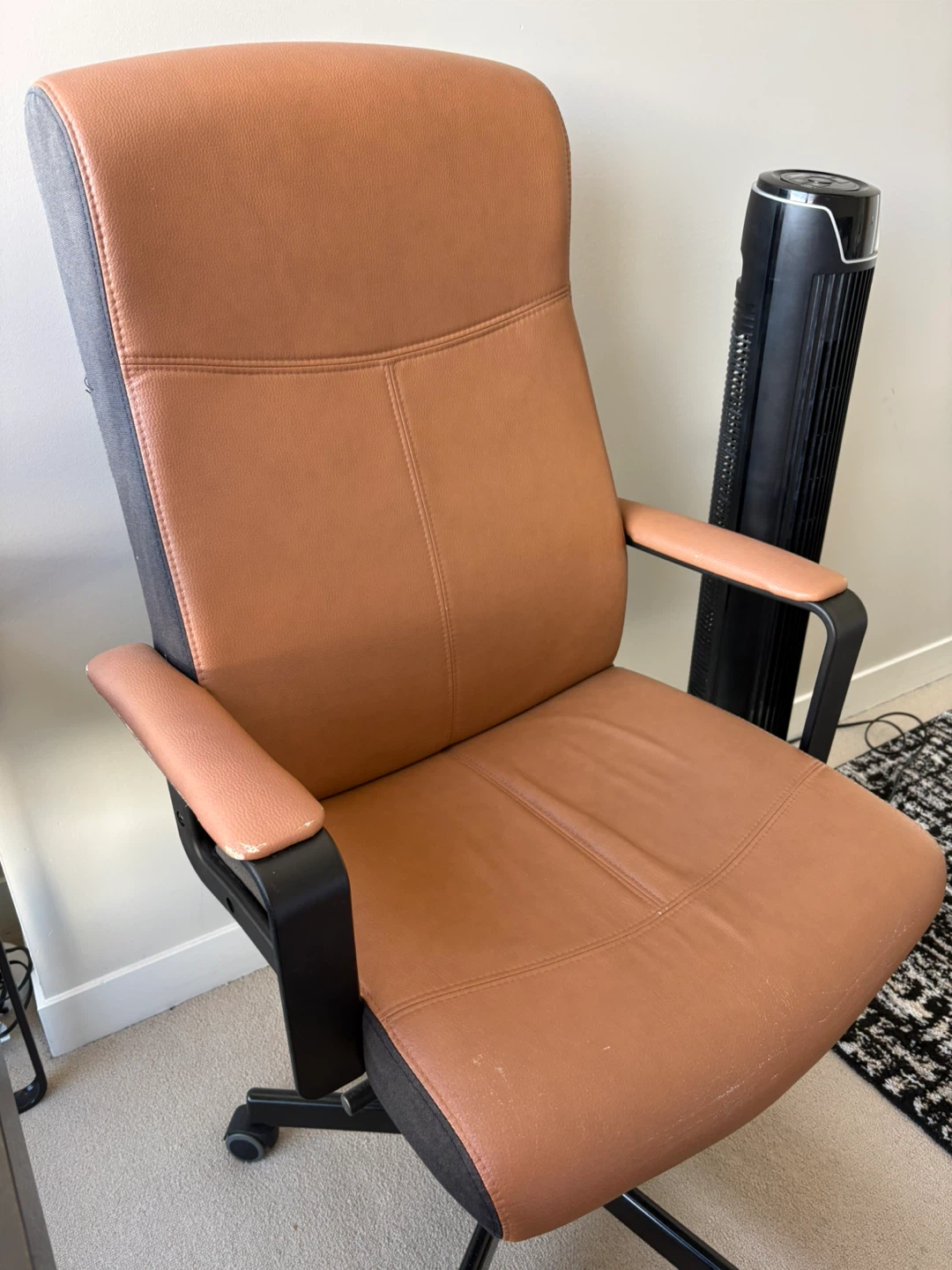 Brown Faux Leather Office Chair - photo 2