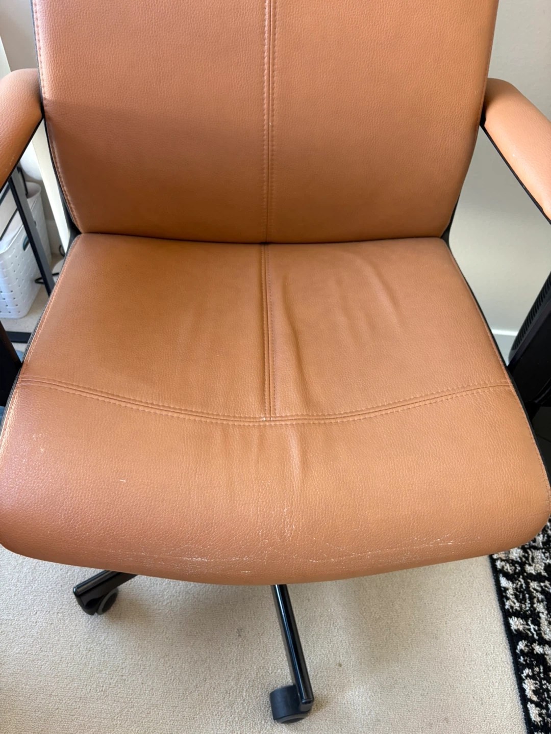 Brown Faux Leather Office Chair