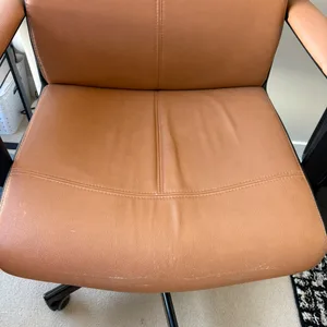 Brown Faux Leather Office Chair