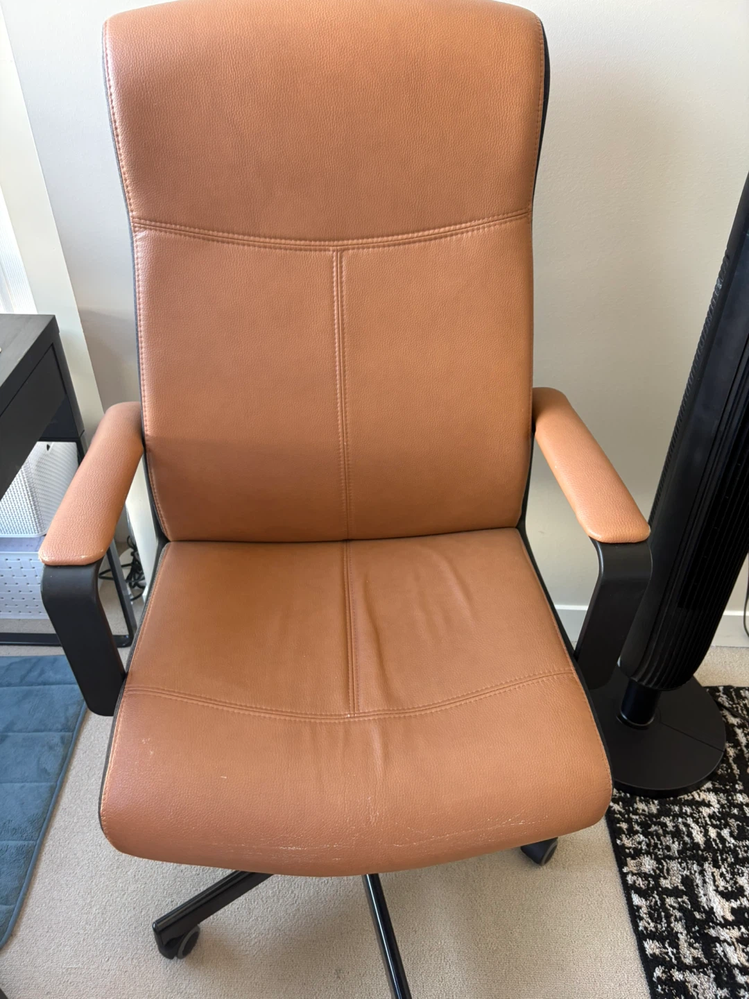 Brown Faux Leather Office Chair - photo 3