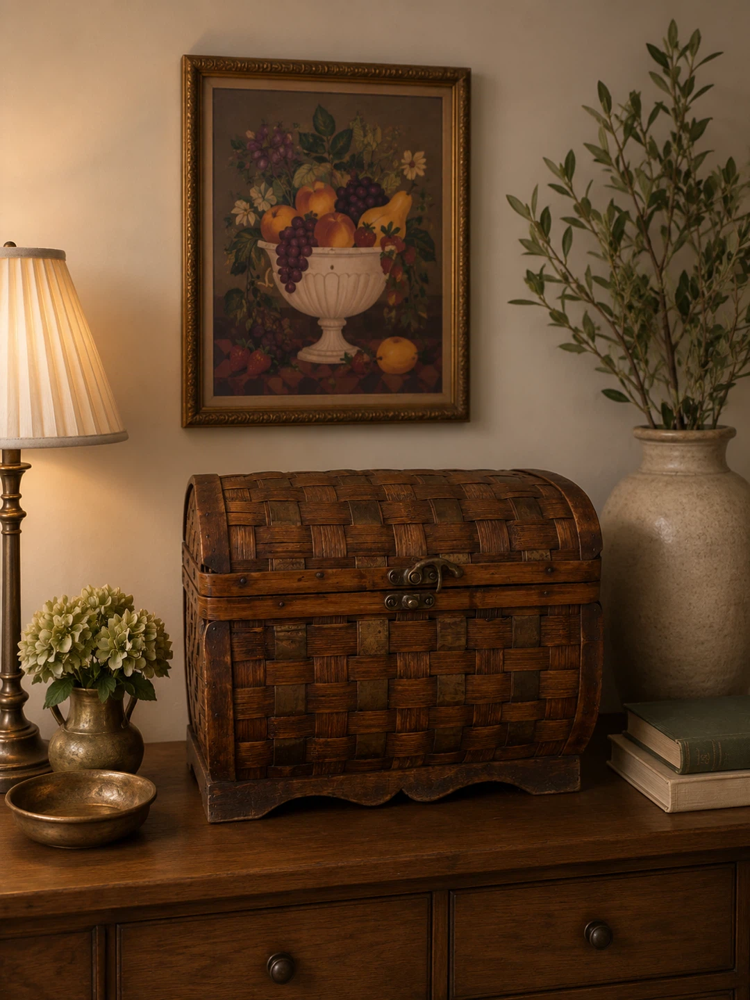 Woven Barrel Chest Trinket Box