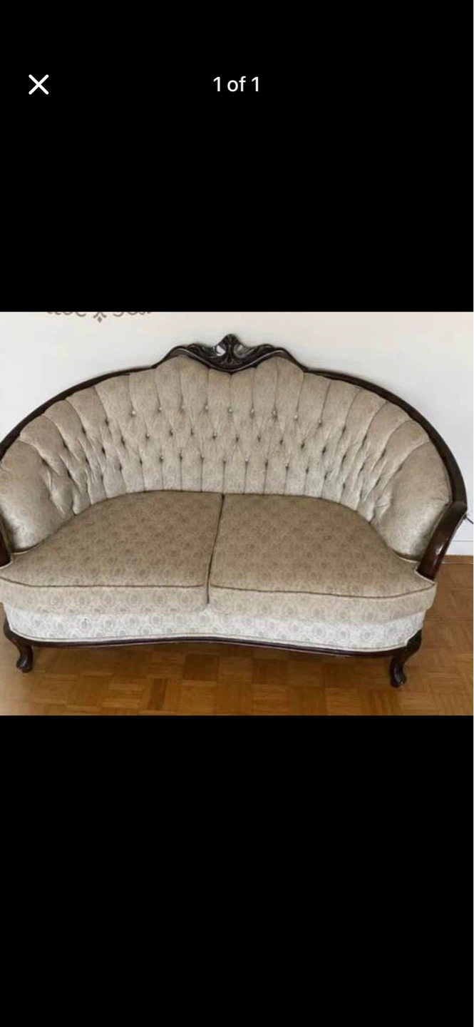 Vintage Tufted Loveseat Sofa