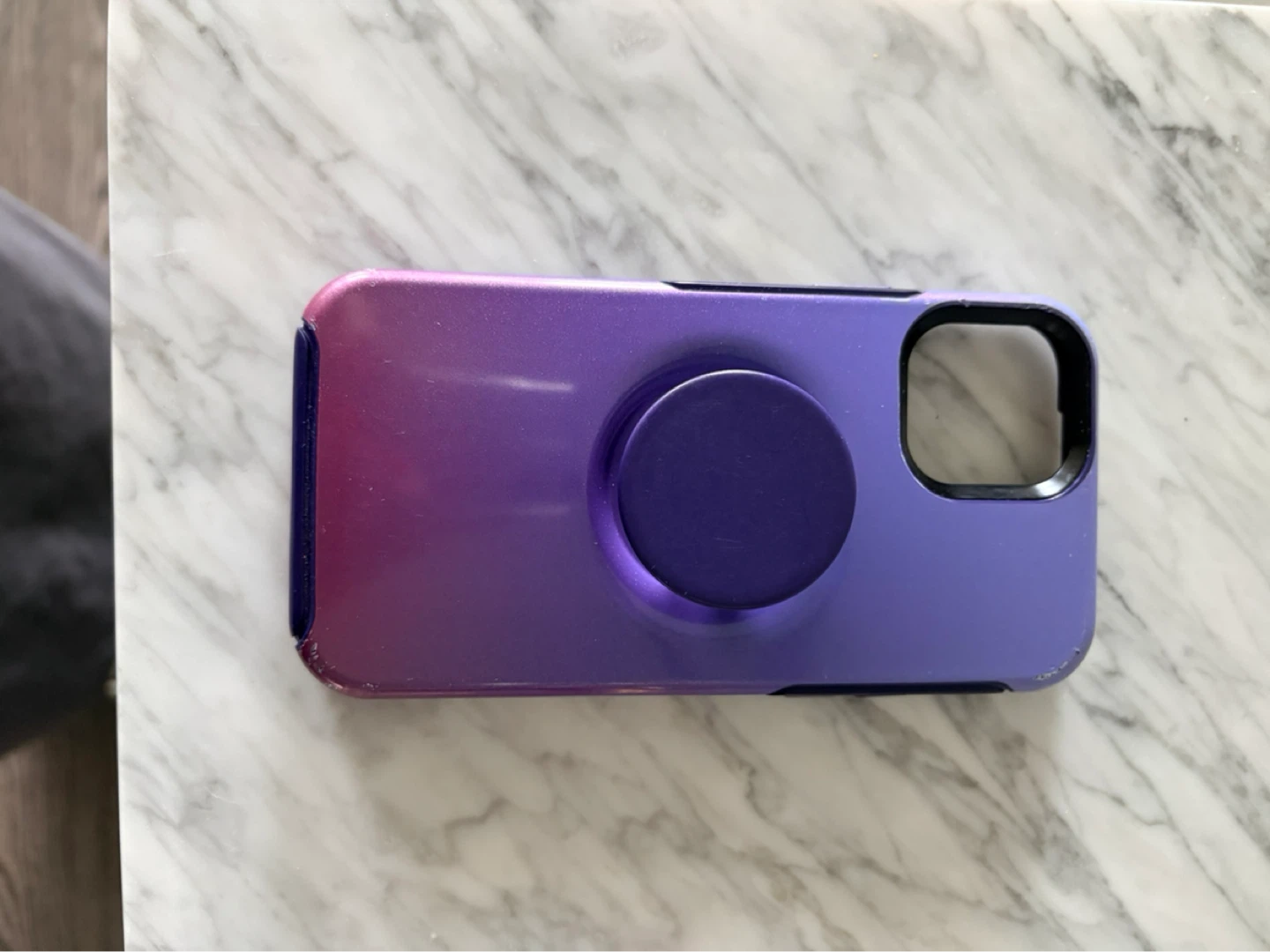 Purple Ombre iPhone 12 Case with PopSocket