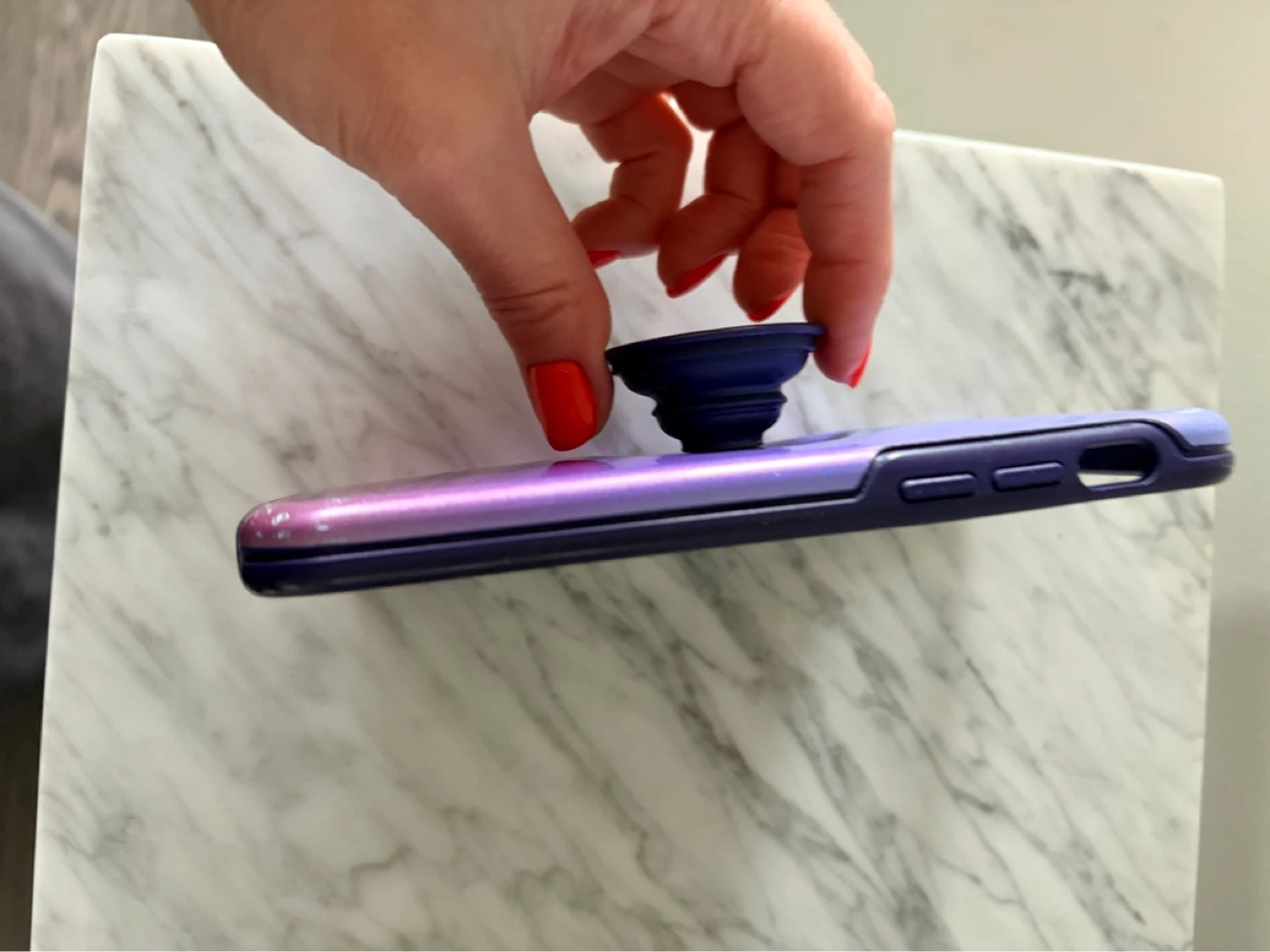 Purple Ombre iPhone 12 Case with PopSocket - photo 2