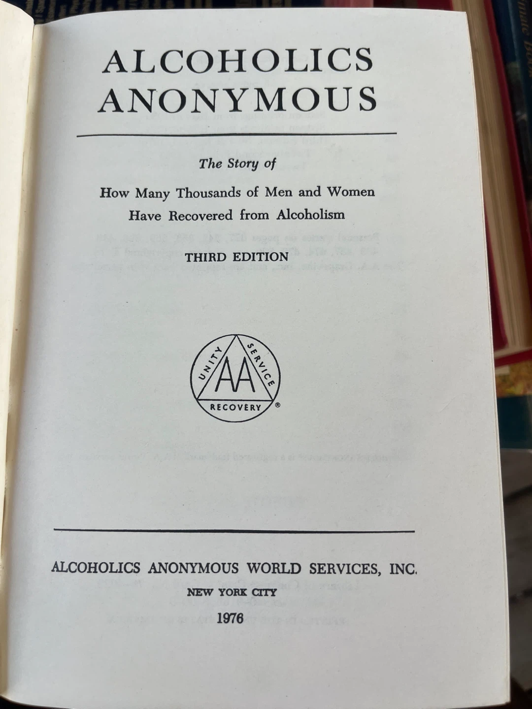 Alcoholics Anonymous Third Edition Book - photo 2