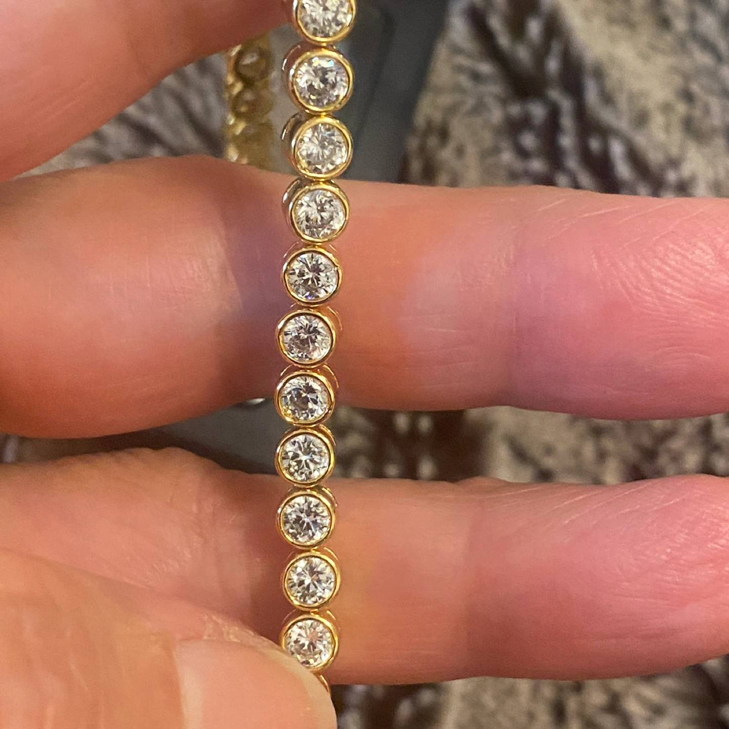 Gold Tone Tennis Bracelet with "925" Stamp - photo 3