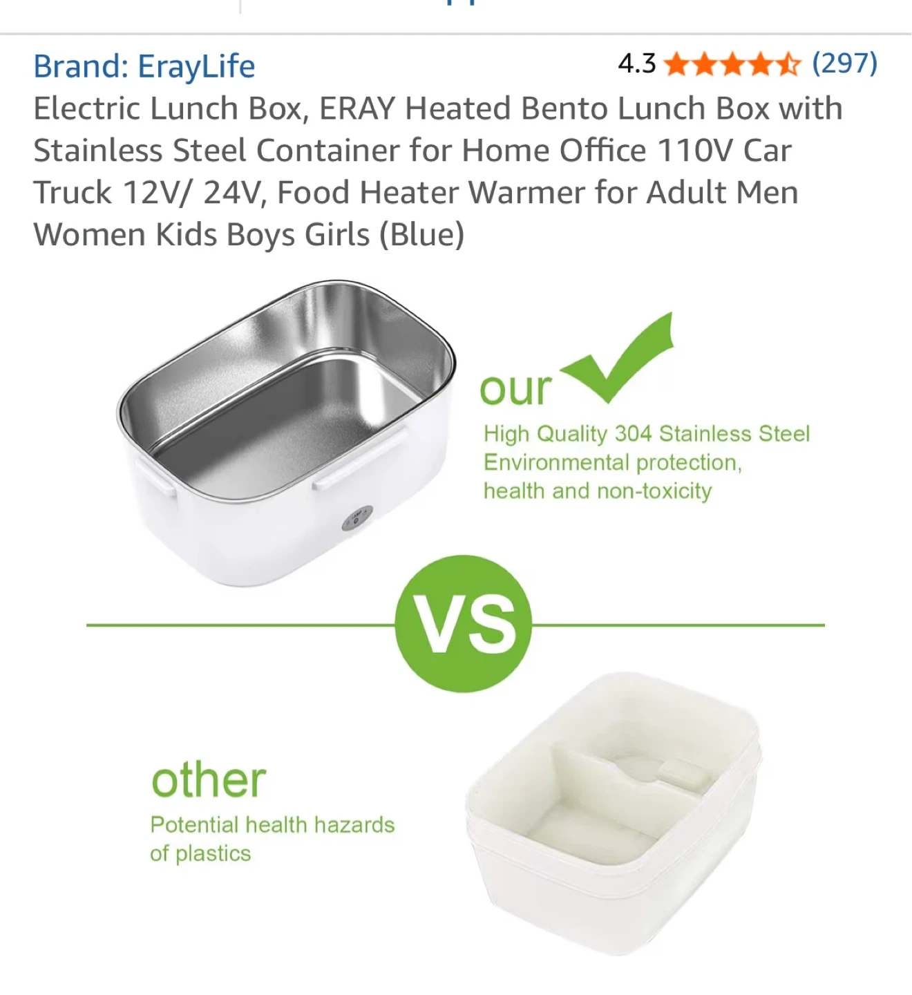 ErayLife Electric Heated Bento Lunch Box - photo 4