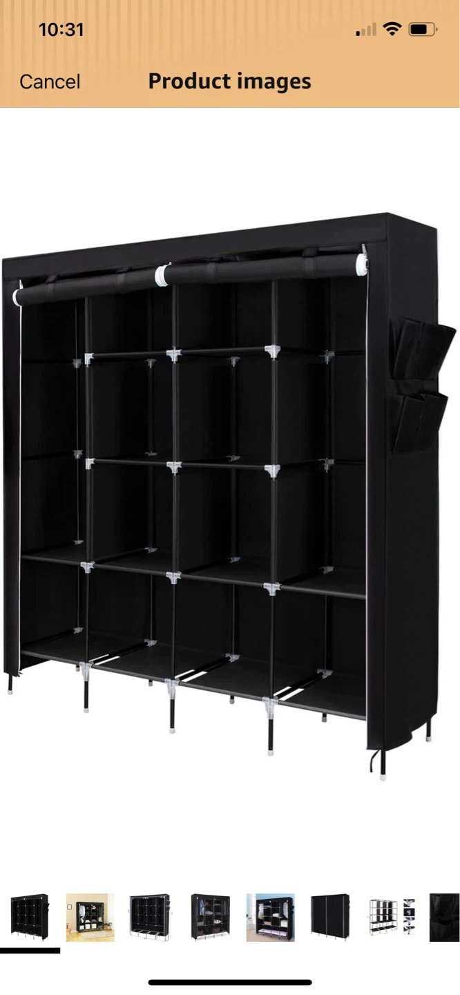 Black Portable Wardrobe Closet - photo 2
