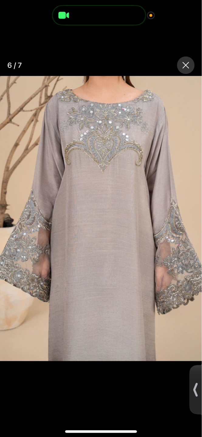 Grey Embroidered Kameez Shalwar - photo 2