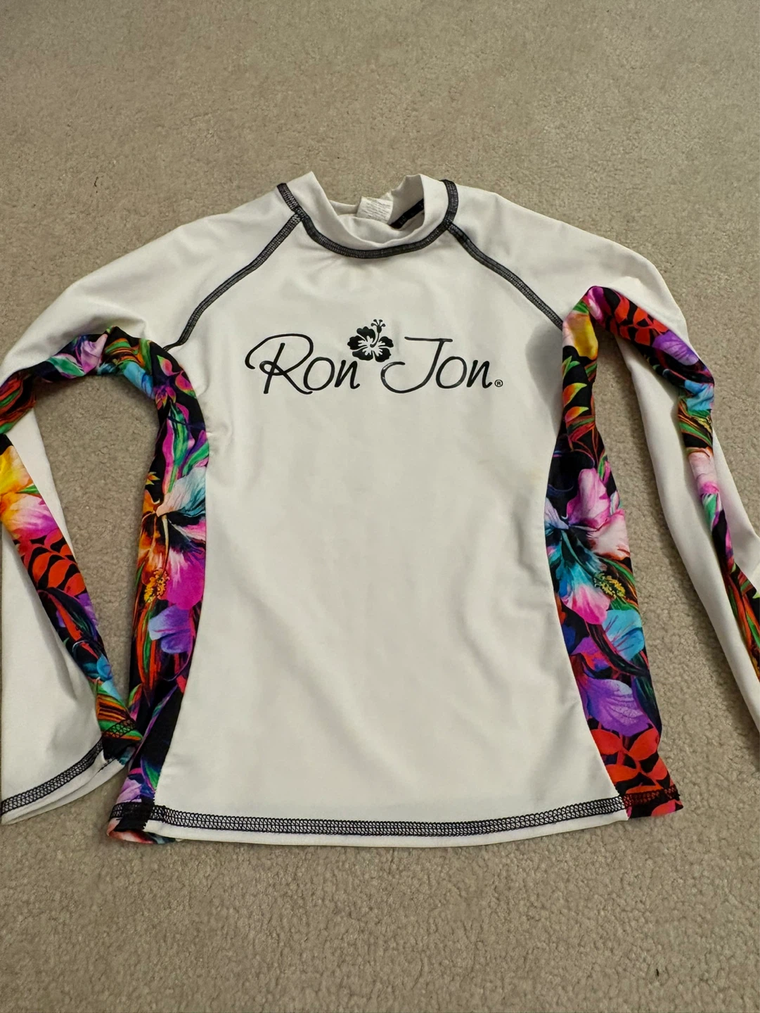 Ron Jon Surf Shop Long Sleeve Rash Guard Shirt Size 10