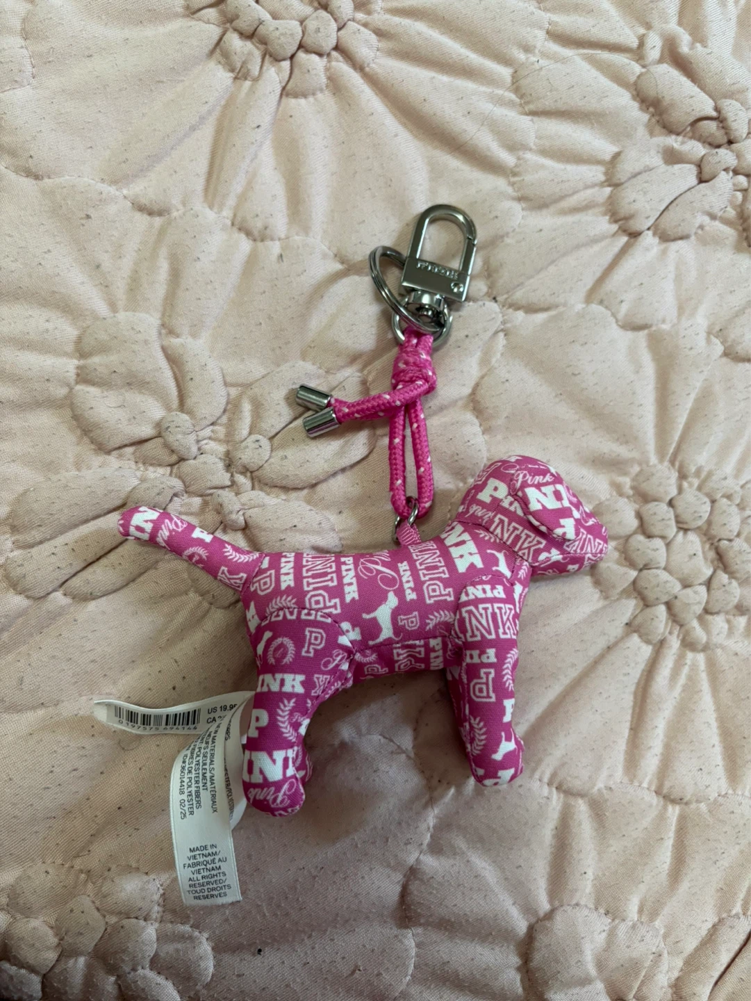 PINK dog keychain