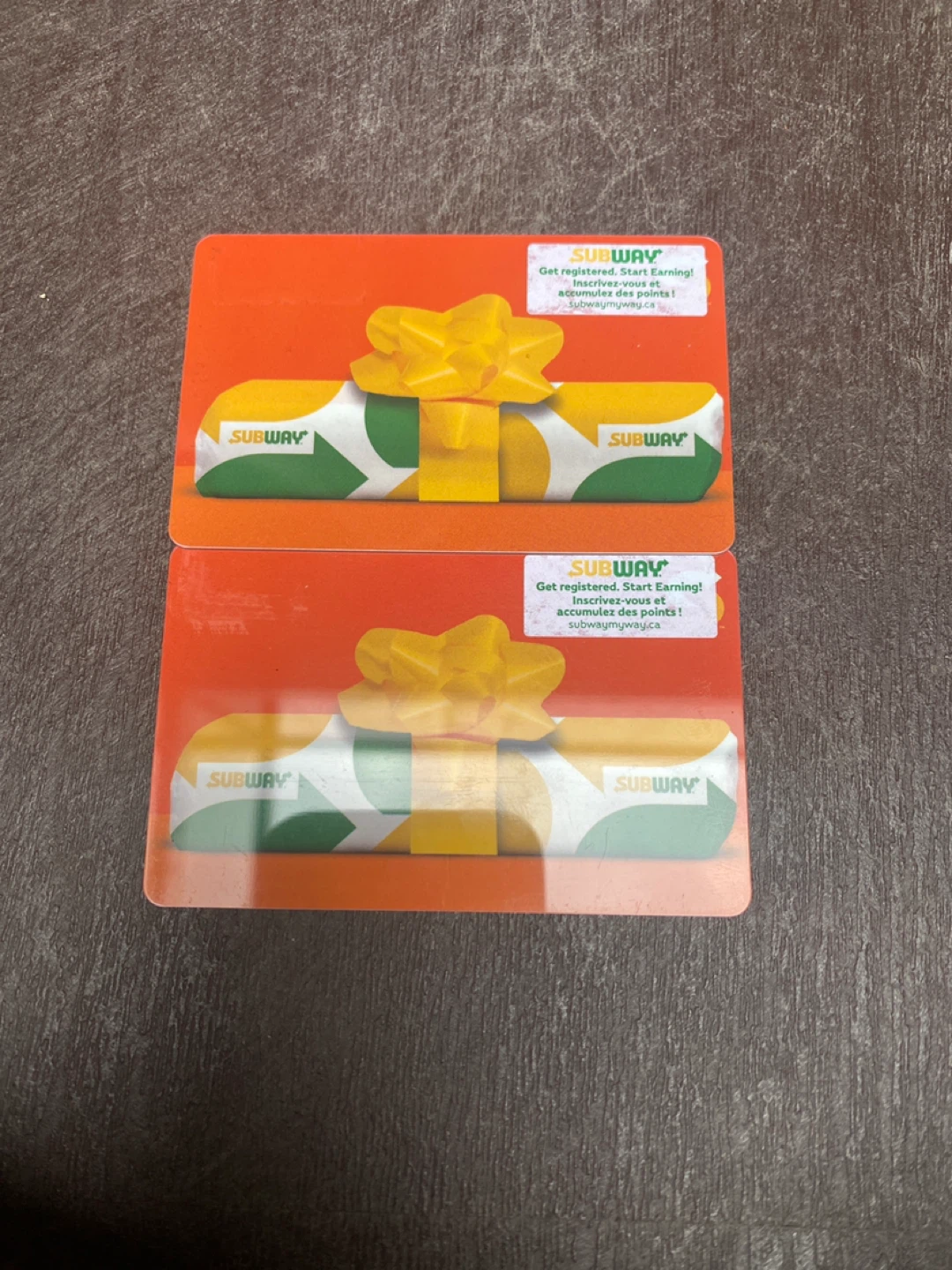 Subway Gift Cards - Set of 2