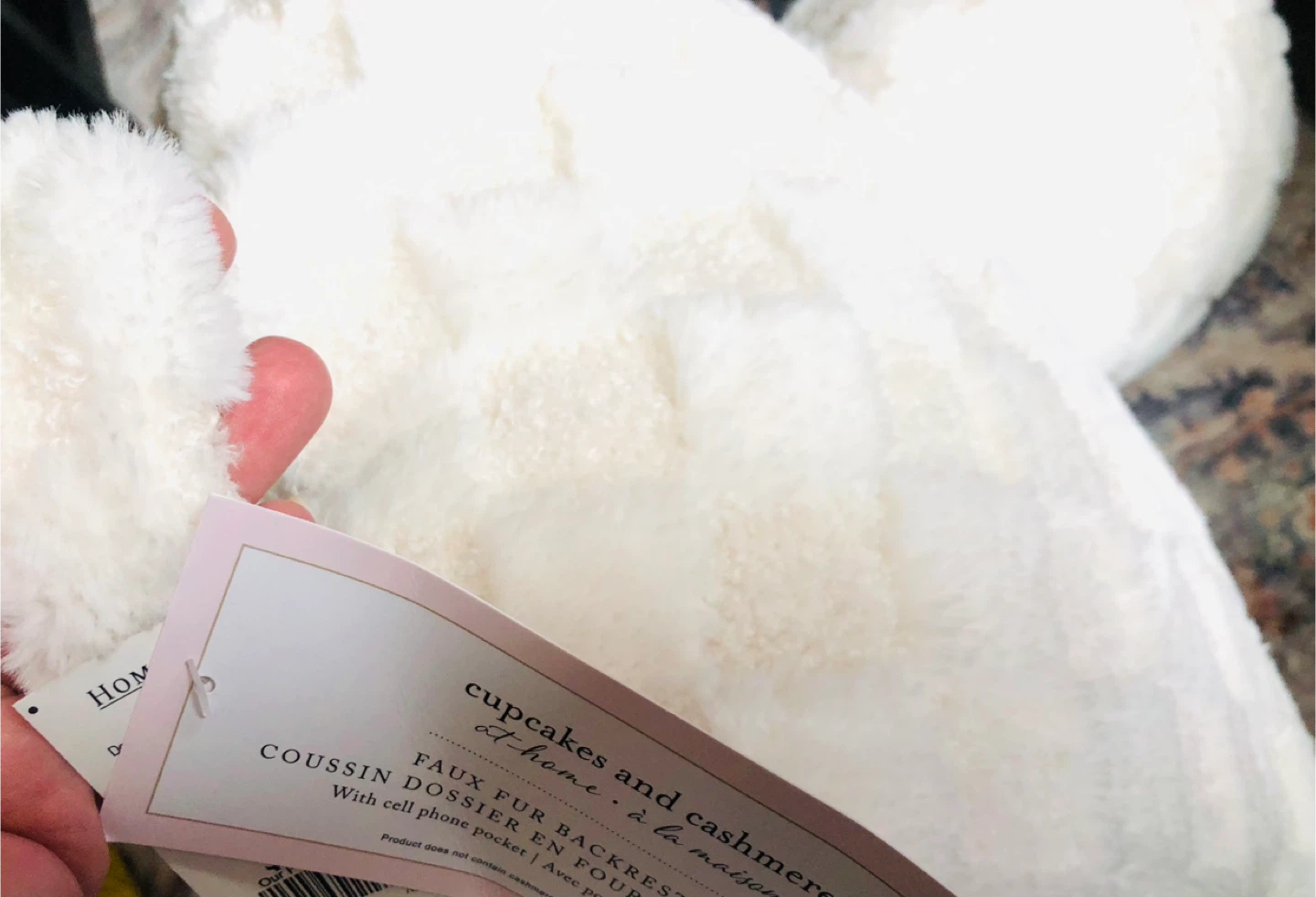 Cupcakes and Cashmere Faux Fur Backrest Pillow - photo 5
