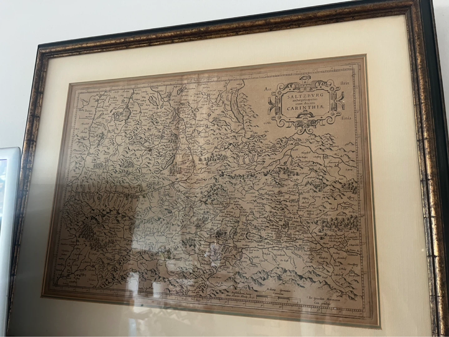 Framed Map of Salzburg and Carinthia