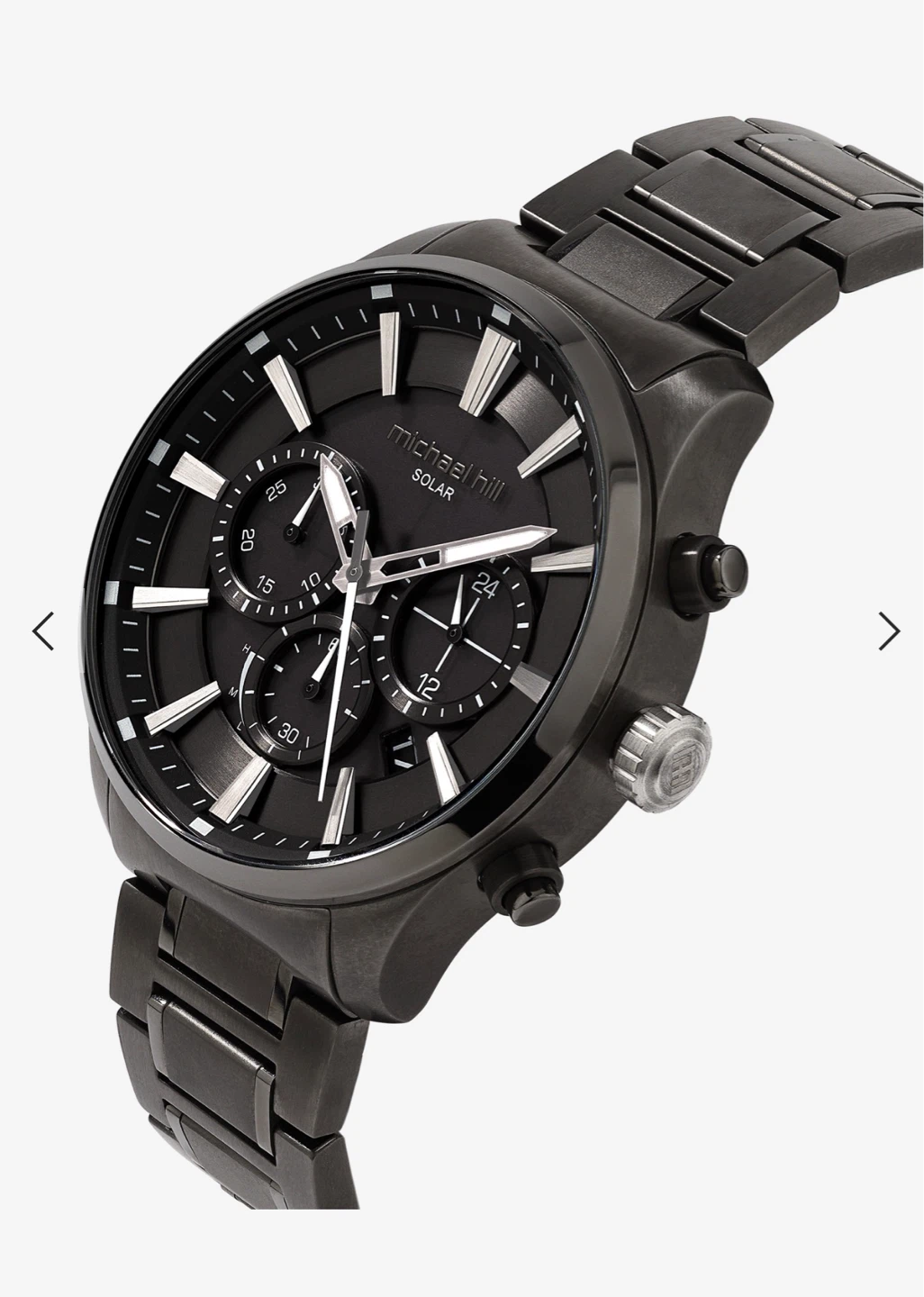 Solar Powered Men's Watch Black Tone Stainless Steel - photo 3
